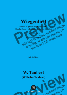 page one of W. Taubert-Wiegenlied,Ver. II,in B flat Major,Op.27 No.5