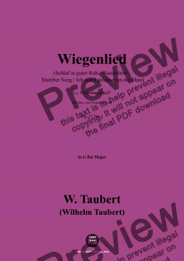 page one of W. Taubert-Wiegenlied,Ver. II,in G flat Major,Op.27 No.5