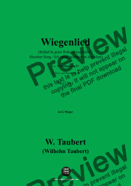 page one of W. Taubert-Wiegenlied,Ver. II,in G Major,Op.27 No.5