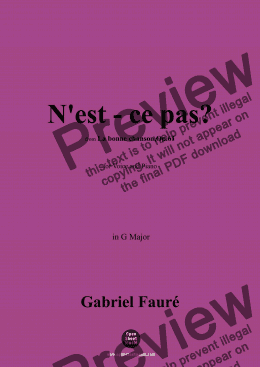 page one of G. Fauré-N'est-ce pas?,in G Major