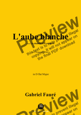 page one of G. Fauré-L'aube blanche,in D flat Major,Op.95 No.5