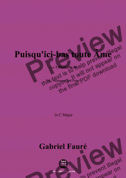 page one of G. Fauré-Puisqu'ici-bas toute Âme,in C Major