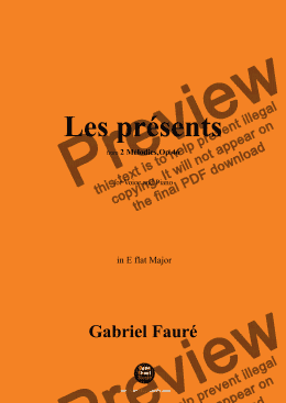 page one of G. Fauré-Les présents,in E flat Major