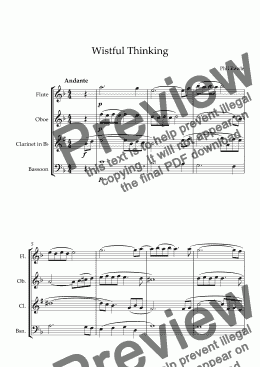 page one of Wistful Thinking - Wind Quartet