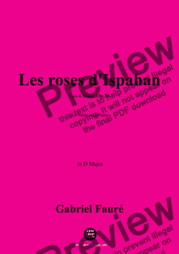 page one of G. Fauré-Les roses d'Ispahan,in D Major,Op.39 No.4