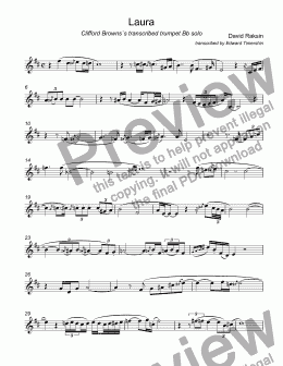 page one of Raksin, David - Laura Clifford Brown's transcribed trumpet solo 