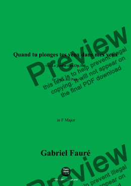 page one of G. Fauré-Quand tu plonges tes yeux dans mes yeux,in F Major