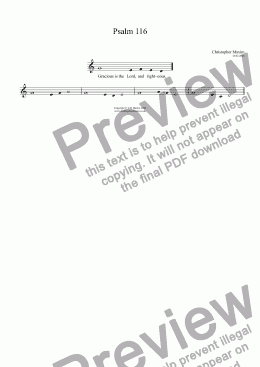 page one of Psalm 116 (Responsorial) unaccompanied