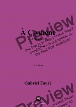 page one of G. Fauré-À Clymène,in d minor,Op.58 No.4