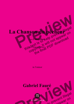 page one of G. Fauré-La Chanson du pêcheur,in f minor,Op.4 No.1