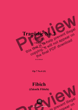 page one of Fibich-Tragödie No.2(Tragédie),in d minor