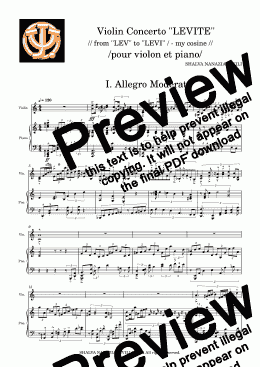 page one of VIOLIN CONCERTO ''LEVITE'' 1. Allegro