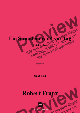 page one of R. Franz-Ein Stundlein wohl vor Tag,in a minor