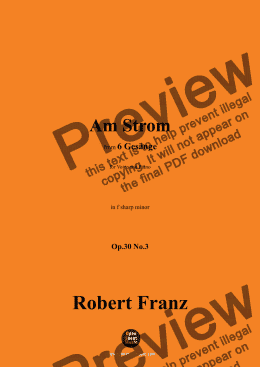 page one of R. Franz-Am Strom,in f sharp minor,Op.30 No.3