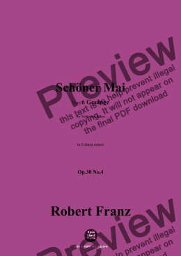 page one of R. Franz-Schoner Mai,in f sharp minor,Op.30 No.4