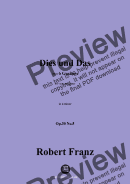 page one of R. Franz-Dies und Das,in d minor,Op.30 No.5