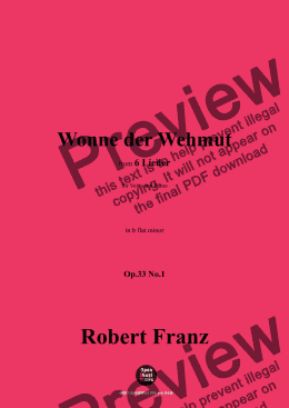 page one of R. Franz-Wonne der Wehmut,in b flat minor,Op.33 No.1