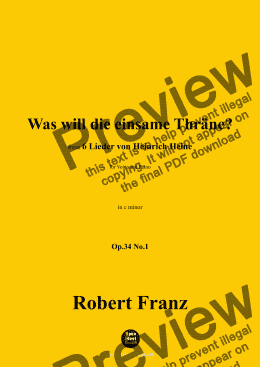 page one of R. Franz-Was will die einsame Thrane?,in c minor