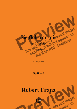 page one of R. Franz-Sie floh vor mir,in f sharp minor,Op.40 No.6