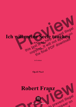 page one of R. Franz-Ich will meine Seele tauchen,in b minor,Op.43 No.4