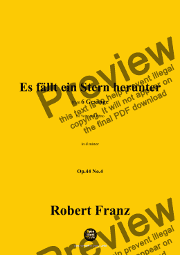 page one of R. Franz-Es fallt ein Stern herunter,in d minor,Op.44 No.4