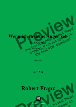 page one of R. Franz-Wenn ich in deine Augen seh,in d minor,Op.44 No.5