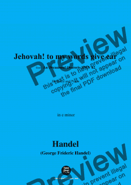 page one of Handel-Jehovah!to my words give ear,in e minor