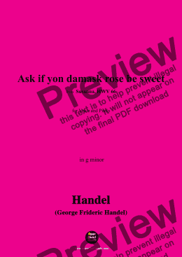 page one of Handel-Ask if yon damask rose be sweet,in g minor