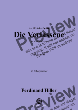 page one of F. Hiller-Die Verlassene,Op.111 No.10,in f sharp minor