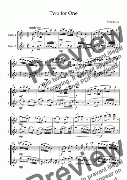 page one of Two for One - Flute Duet (or two solos)