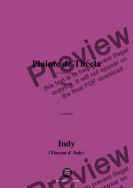 page one of V. d' Indy-Plainte de Thécla,Op.10,in d minor