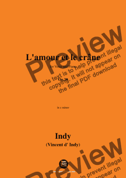 page one of V. d' Indy-L'amour et le crâne,Op.20,in c minor