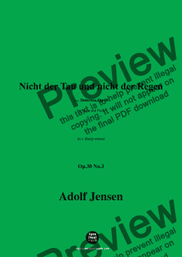 page one of A. Jensen-Nicht der Tau und nicht der Regen,Op.30 No.3,in c sharp minor