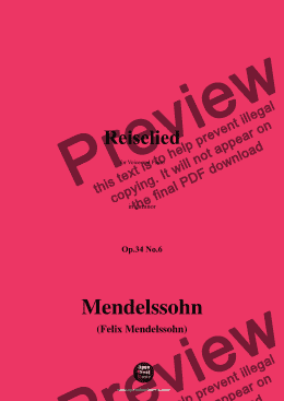 page one of F. Mendelssohn-Reiselied,Op.34 No.6,in d minor