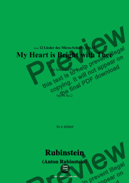 page one of A. Rubinstein-Mein Herz schmückt sich mit Dir(My Heart is Bright with Thee),in a minor