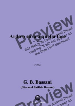 page one of G. B. Bassani-Ardo o cara a quella face,in G Major