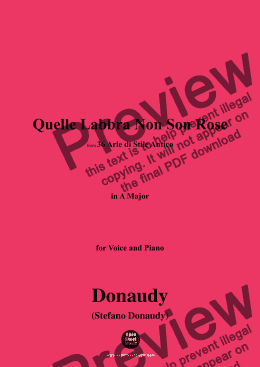 page one of Donaudy-Quelle Labbra Non Son Rose,in A Major