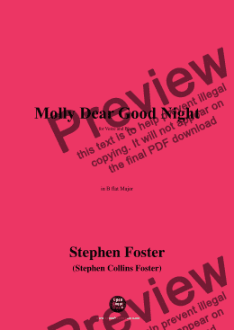 page one of S. Foster-Molly Dear Good Night,in B flat Major