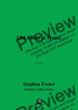 page one of S. Foster-Old Folks at Home,in D Major