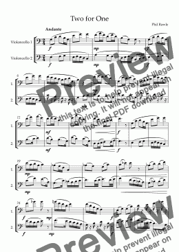 page one of Two for One - Cello Duet (or two solos)