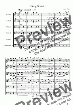 page one of Stirng Sextet Mvt.lll Scherzo