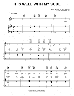 page one of It Is Well With My Soul (Piano, Vocal & Guitar Chords (Right-Hand Melody))