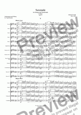 page one of Serenade for Strings and Winds Op 22 - 5