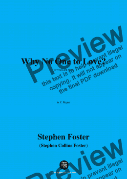 page one of S. Foster-Why No One to Love?,in C Major