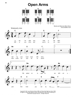 page one of Open Arms (Super Easy Piano)