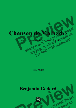 page one of B. Godard-Chanson de Malherbe,in D Major,Op.24 No.4