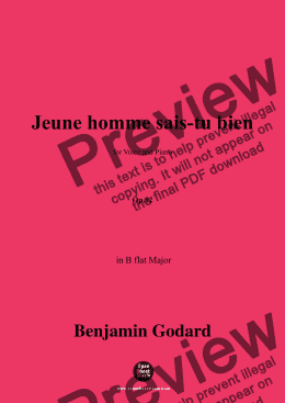 page one of B. Godard-Jeune homme sais-tu bien,in B flat Major,Op.92