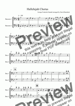 page one of Hallelujah Chorus for Bassoon Duet