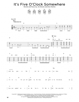 page one of It's Five O'Clock Somewhere (Guitar Cheat Sheet)