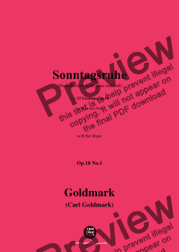 page one of C. Goldmark-Sonntagsruhe,Op.18 No.1,in B flat Major